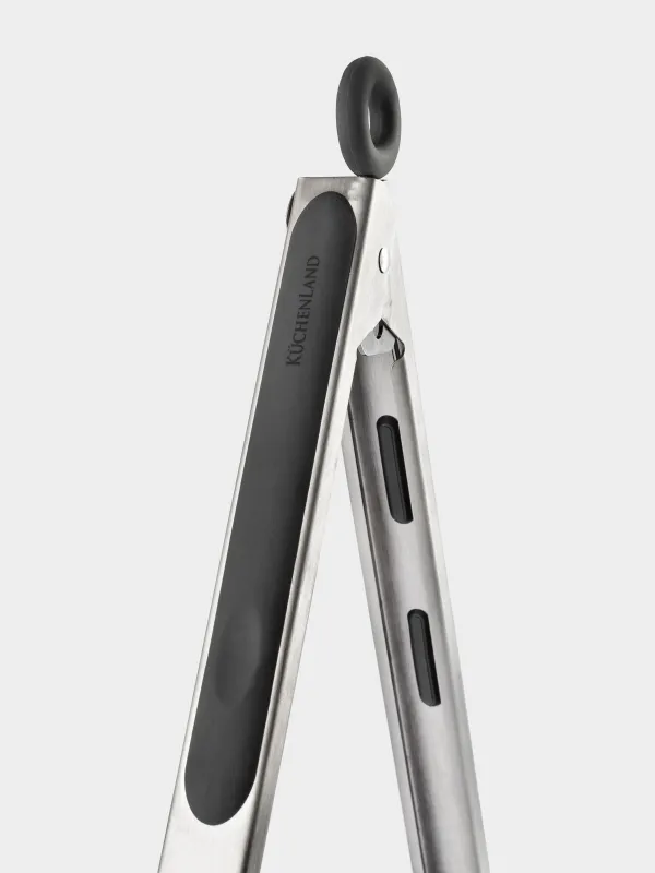 Щипцы кухонные, 34 см, сталь/силикон, серые, Assist, image-5