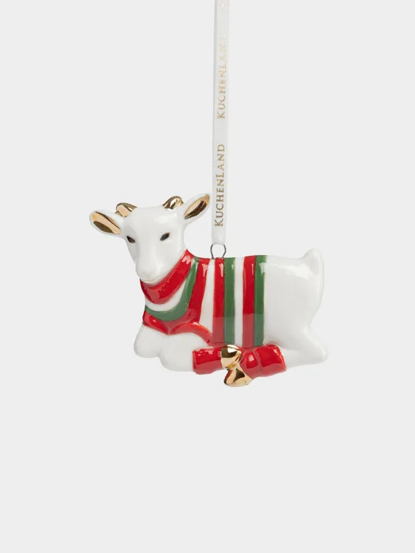 Игрушка елочная, 8х7 см, Козочка, Figure christmas, image-1