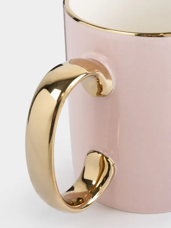 Кружка, 350 мл, фарфор N, розово-золотистая, Жираф, Giraffe, image-5