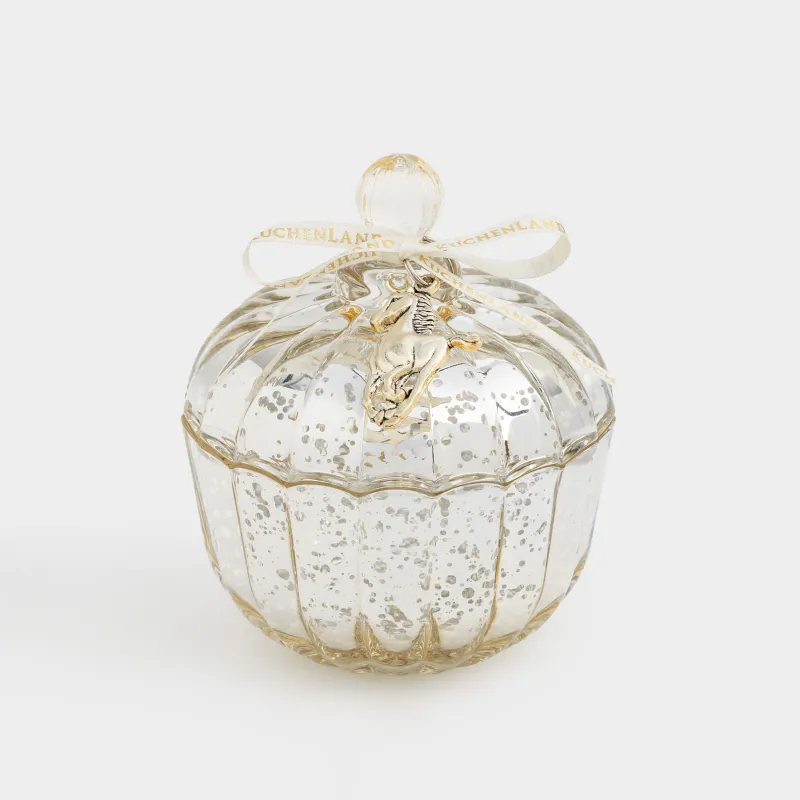 Емкость для хранения, 8х10 см, 60 мл, с подвеской, стекло, шампань, Золотистая лошадь, Patina