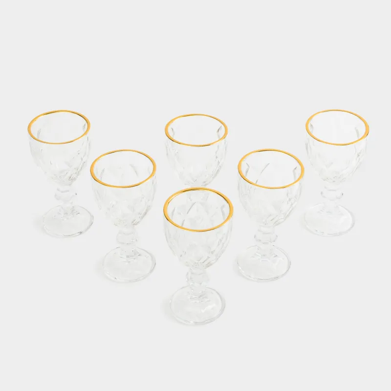 Рюмка, 50 мл, 6 шт, стекло Р, с золотистым кантом, Rhomb gold, image-2