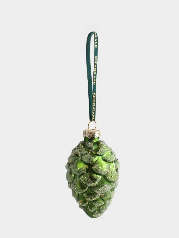 Игрушка елочная, 9 см, стекло, Pine christmas, image-1