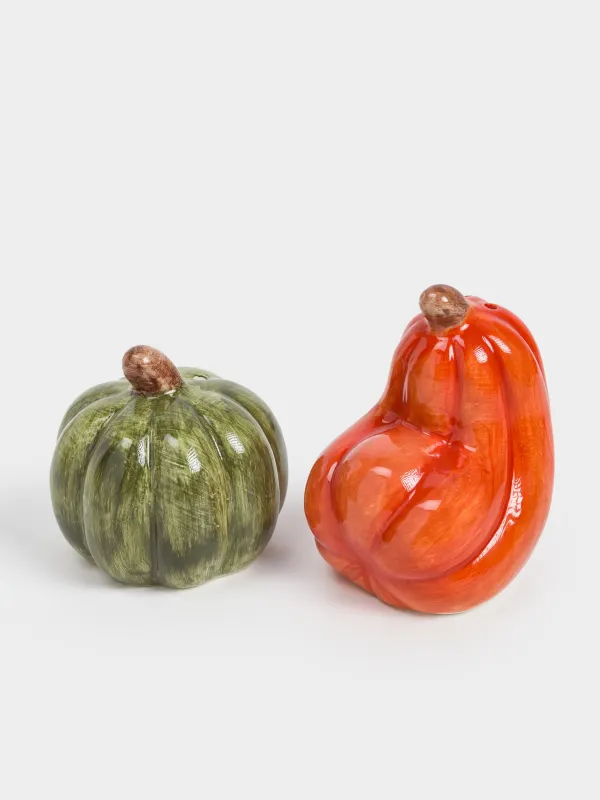 Набор для соли и перца, 8 см, керамика D, оранжевый/зеленый, Тыквы, Forest symphony, image-2