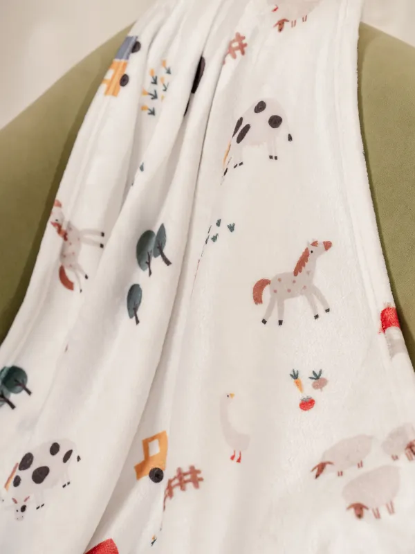 Плед, 90х120 см, детский, фланель, молочный, Ферма, Flannel, image-2