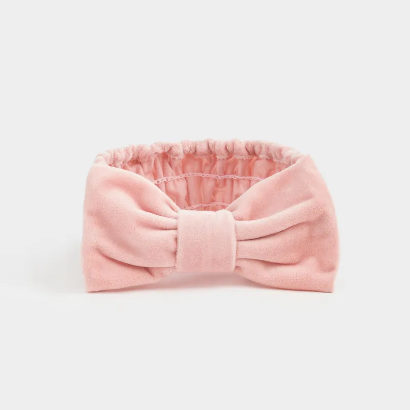Повязка для волос, 19х7 см, полиэстер, пудровая, Бант, Glamor