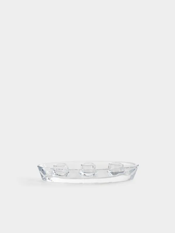 Подсвечник, 22х4 см, 3 тонкие свечи, Clear, image-0