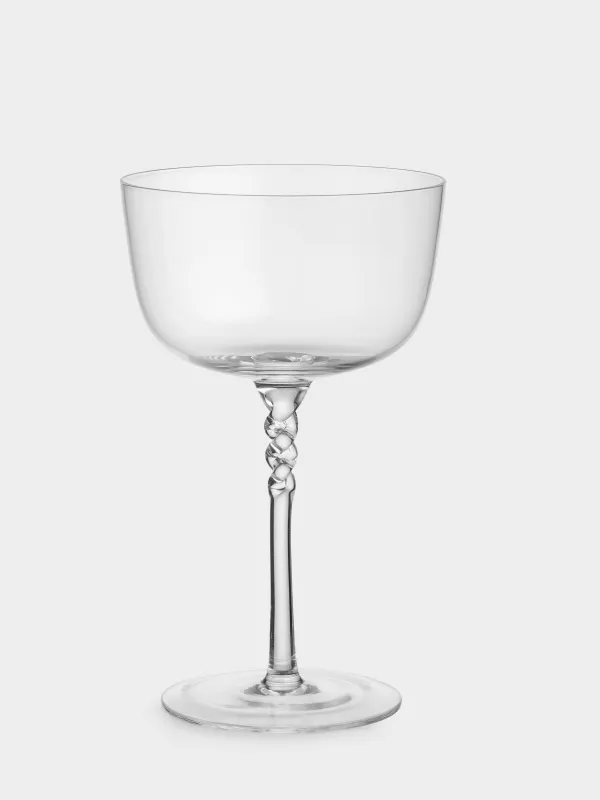 Бокал-креманка для шампанского, 290 мл, 2 шт, кристальное стекло, Витая ножка, Parma, image-2