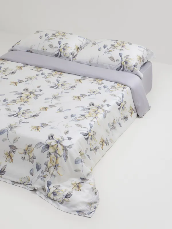 Постельное белье, евро, тенсель, Цветы магнолии, Tencel, image-2