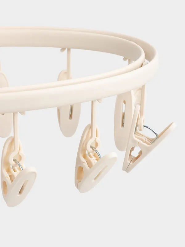 Сушилка для носков и нижнего белья, 12 прищепок, подвесная, пластик, бежевая, Compact, image-4