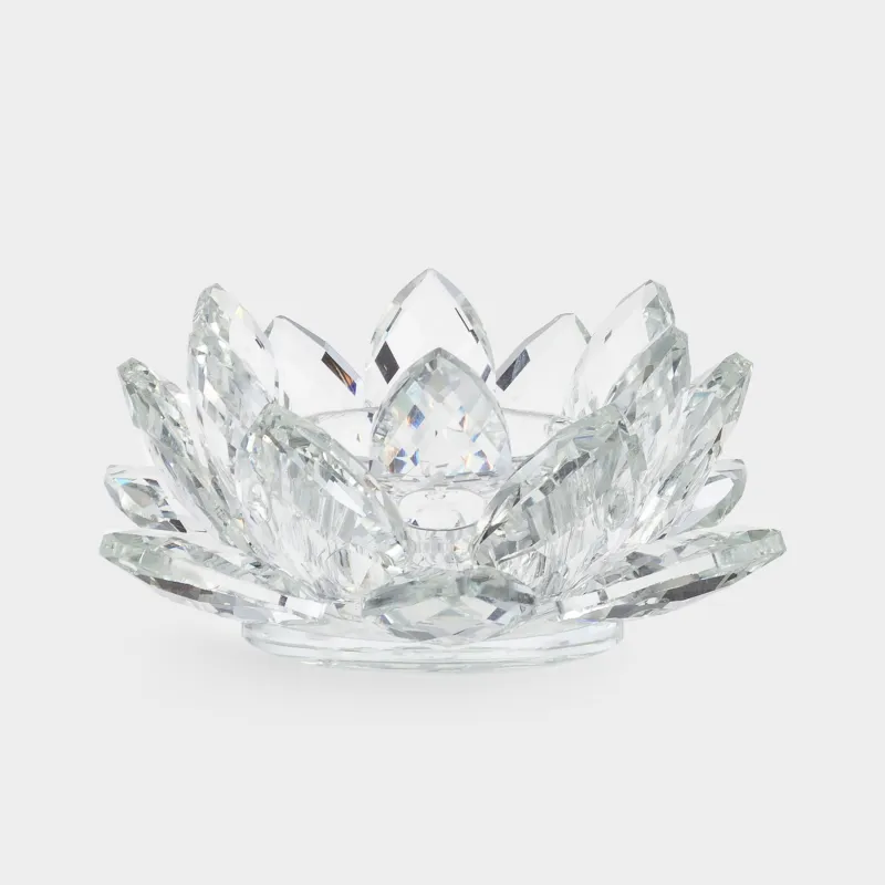 Подсвечник, 10 см, для чайной свечи, кристальное стекло, Цветок, Crystal flower