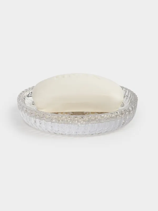 Мыльница, 11 см, стекло, круглая, золотистая, Patina rib, image-5