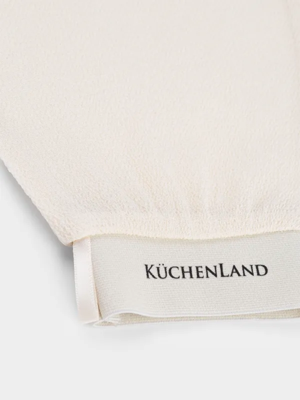 Мочалка-варежка для мытья тела, 22х15 см, отшелушивающая, вискоза, бежевая, Rayon spa, image-2