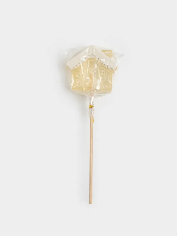 Леденец, 40 гр, погремушка, на палочке, изомальт, белый, Домик, Sweet life, image-4