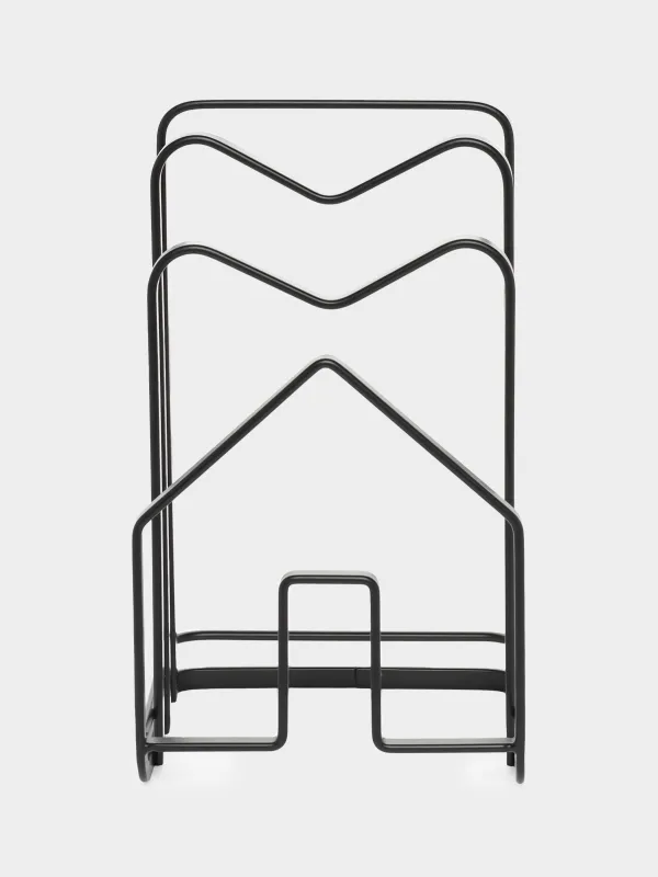 Подставка-органайзер для разделочных досок и крышек, 21x12 см, 3 отд, металл, черная, Дом, Twist black, image-1