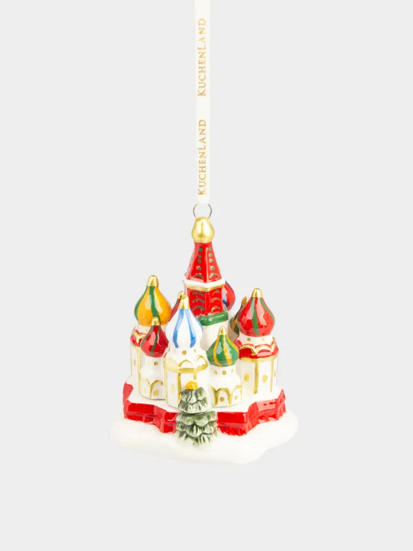 Игрушка елочная, 9 см, керамика, Собор Василия Блаженного, Figure christmas, image-0