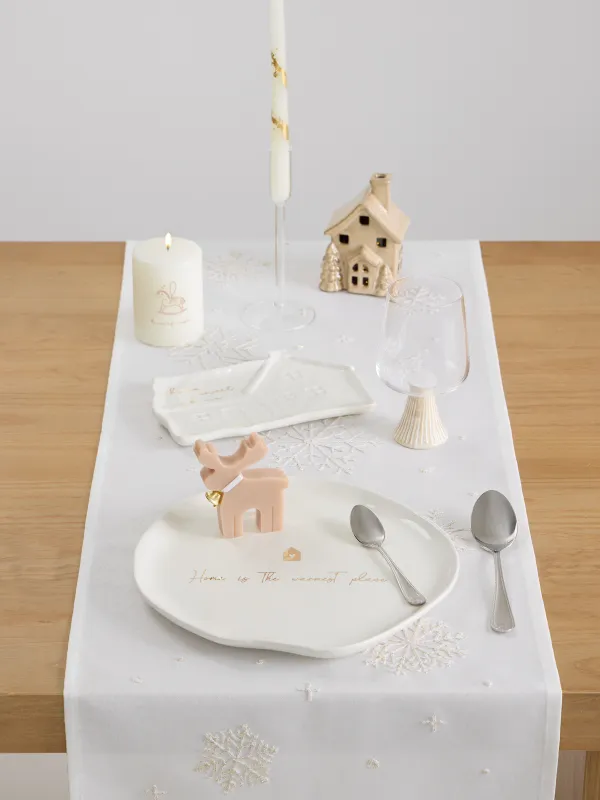 Дорожка настольная, 40х160 см, полиэстер, молочная, Лошадка, Snow horse, image-2