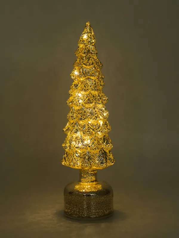 Статуэтка с подсветкой, 34 см, вращающаяся, Ель, Champagne style, image-3