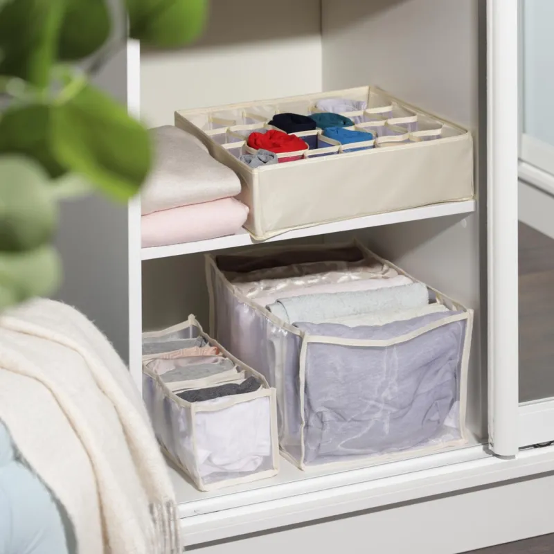 Органайзер-разделитель для ящиков, 36х25 см, 7 отд, текстиль, бежевый, Pedant light, image-3