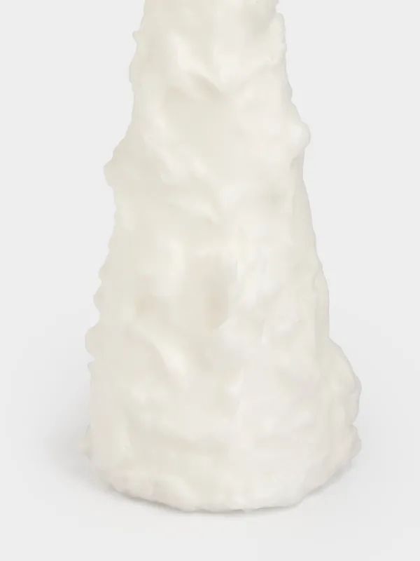 Свеча, 6x15 см, белая, Застывший снег на елке, Snowy candle, image-2