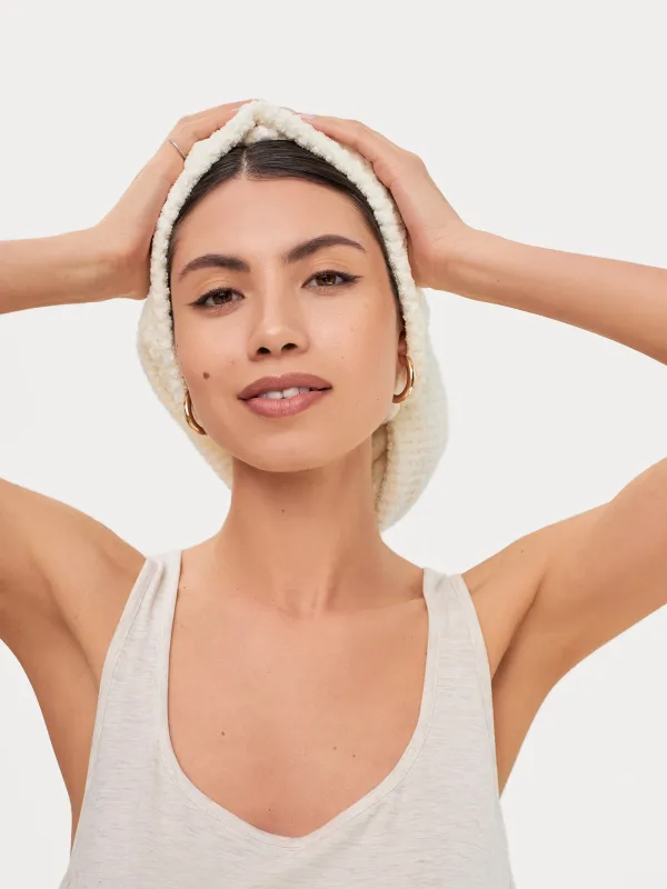 Полотенце-тюрбан для волос, 62х24 см, микроволокно, молочное, Fiber spa, image-4