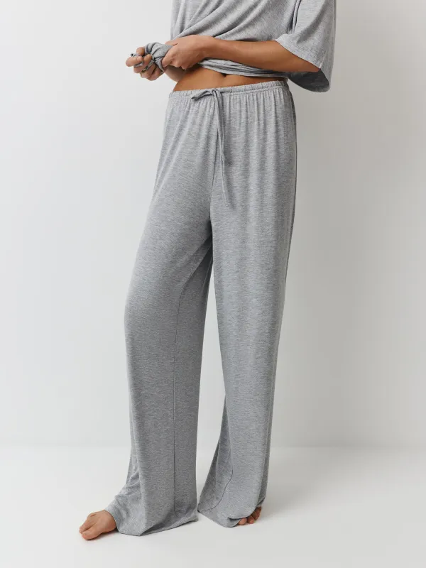 Брюки женские, домашние, р. S, вискоза/спандекс, серый меланж, Aidila, image-1