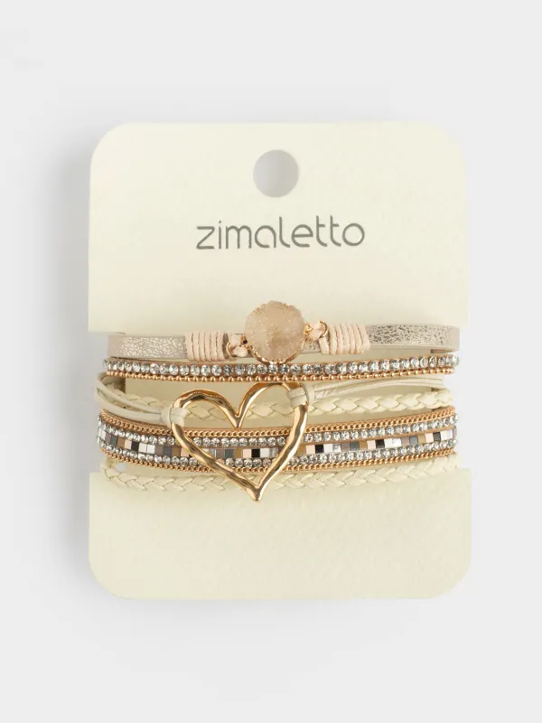 Браслет, 20 см, многоярусный, полиэстер/металл, Jewelry heart, image-4