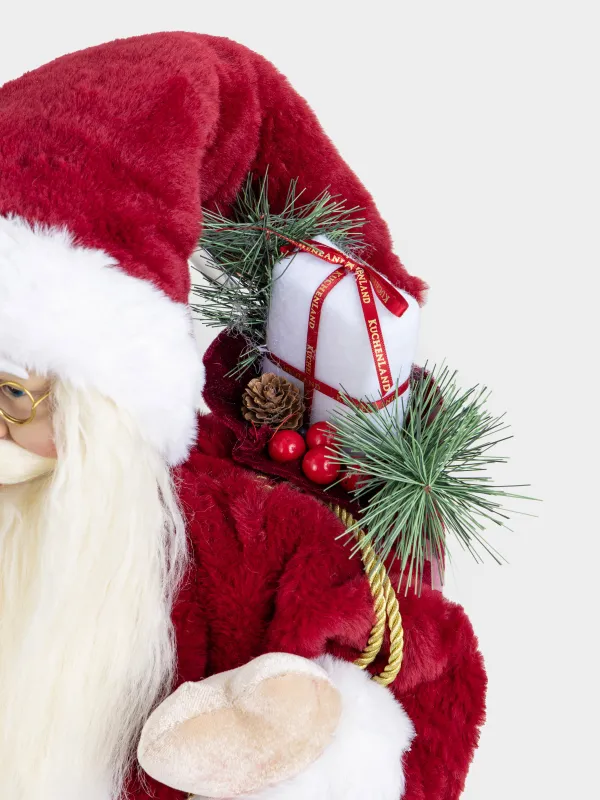 Изделие декоративное, 60 см, пластик/полиэстер, красно-белое, Санта с игрушкой, Magic time, image-1