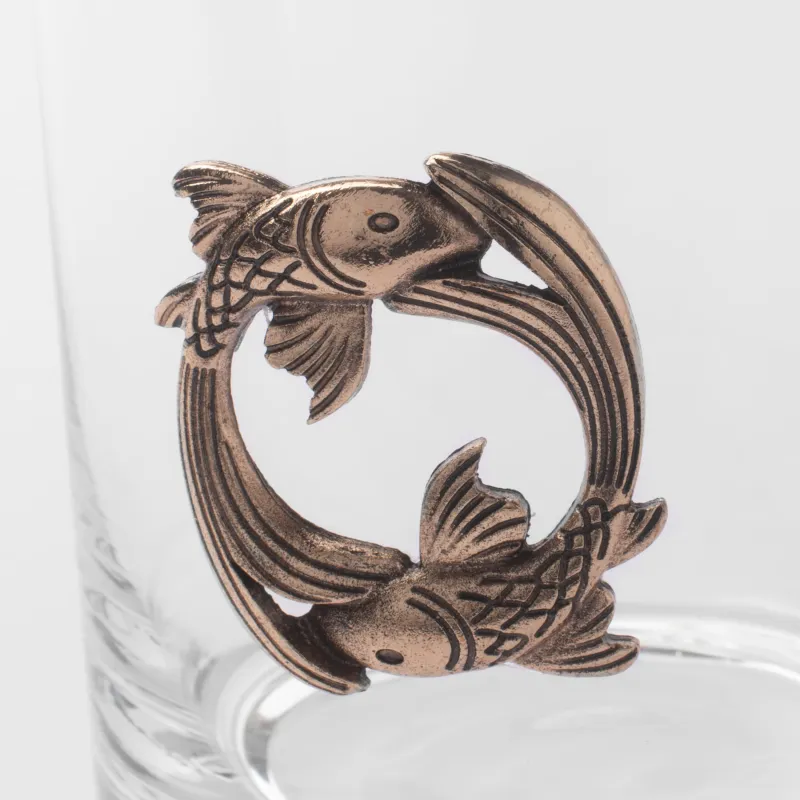 Стакан для виски, 10 см, 340 мл, стекло/металл, золотистый, Рыбы, Zodiac, image-3