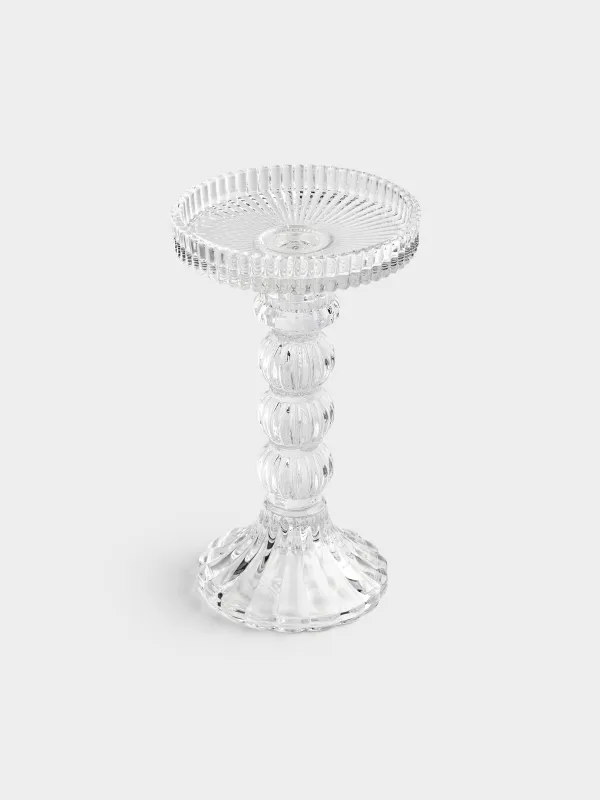 Подсвечник, 16 см, для цилиндрической/тонкой свечи, на ножке, разборный, стекло Р, Ribby, image-1