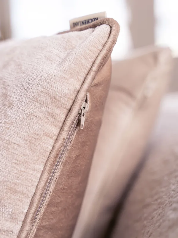 Подушка декоративная, 45х45 см, шенилл/вельвет, серо-бежевая, Стрекоза, Dragonfly, image-5