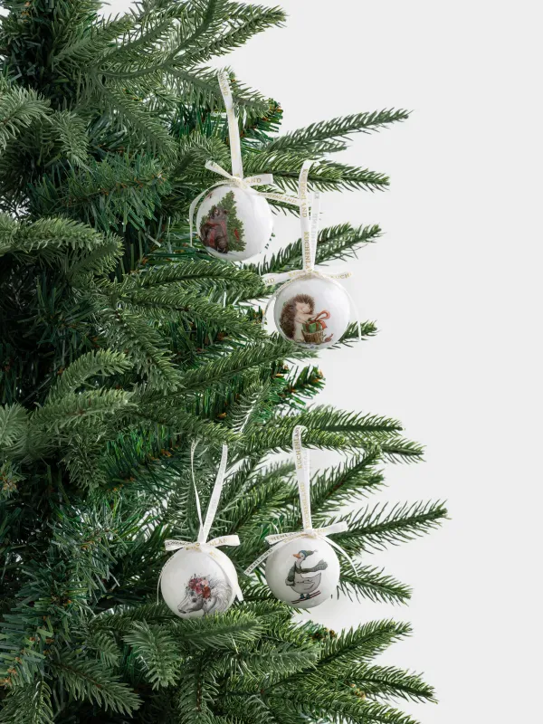 Набор елочных игрушек, 5 см, пенопласт, Ball print, image-6