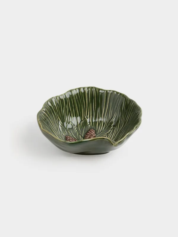 Салатник, 16х6 см, 370 мл, керамика, зеленый, Шишки на еловой ветке, Forest whispers, image-4