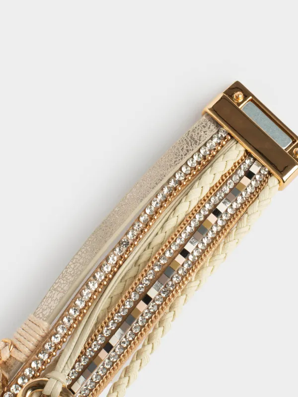 Браслет, 20 см, многоярусный, полиэстер/металл, Jewelry heart, image-3