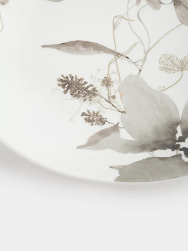 Тарелка закусочная, 23 см, 2 шт, фарфор N, Серые цветы, Watercolor, image-3