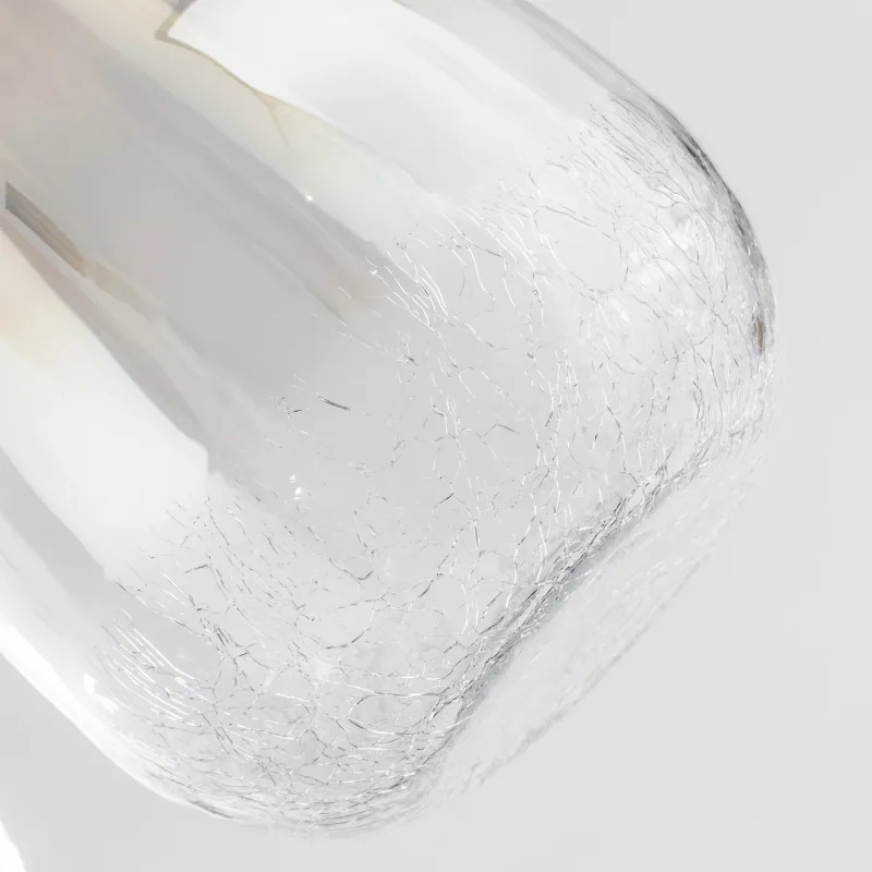 Ваза для цветов, 26 см, стекло, бежевый градиент, Кракелюр, Ice, image-4