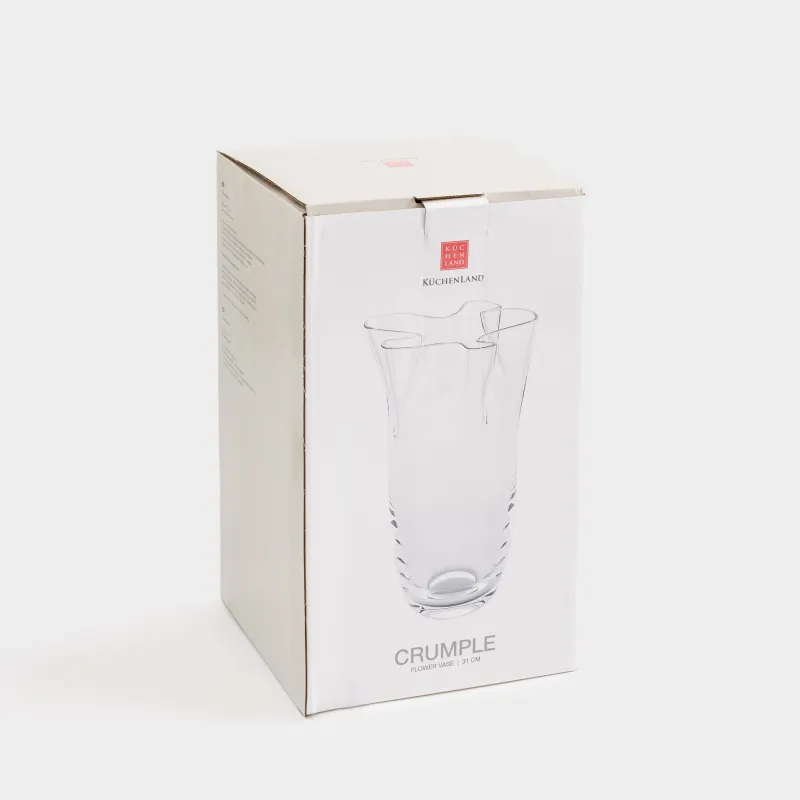Ваза для цветов, 31 см, стекло, Crumple, image-4