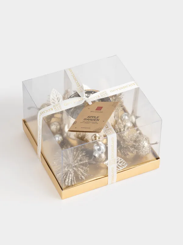 Подсвечник, 15x10 см, для чайной свечи, со свечой, шампань, Яблоки, Apple garden, image-5