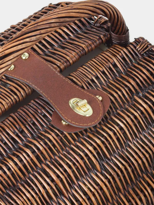 Корзина для пикника, 36х28 см, 2 перс, 10 пр, лоза, круглая, коричневая, Picnic, image-4