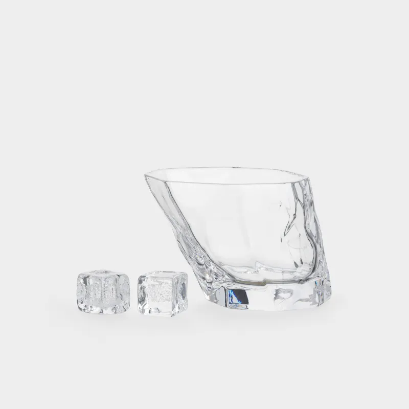 Набор для виски, 1 перс, 3 пр, стаканы/кубики, кристальное стекло, Concave