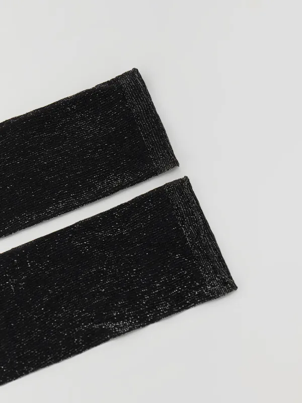 Носки с люрексом, черные, Glint, image-1