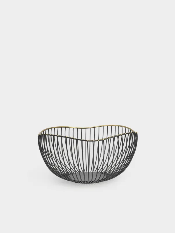 Корзина для фруктов, 26 см, Волнистый край, Twist black, image-0