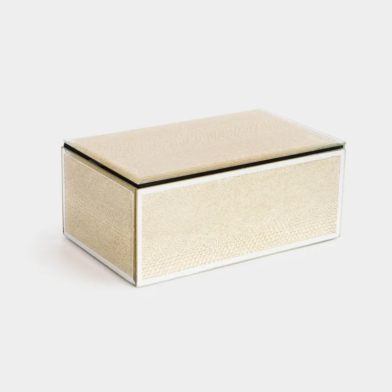 Шкатулка для украшений, 21х13 см, стекло, золотистая, Змеиный принт, Snake print, image-2