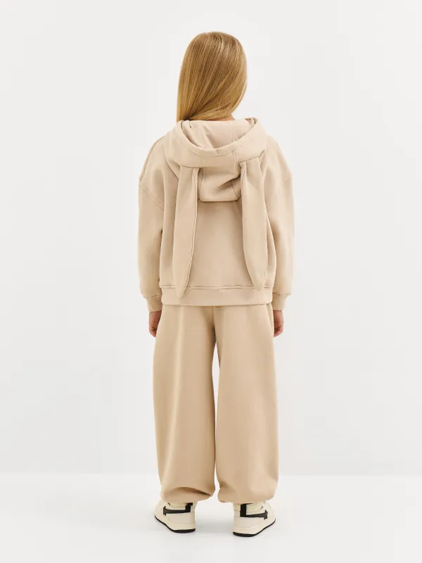 Брюки детские, для девочек, бежевые, Abia, image-4