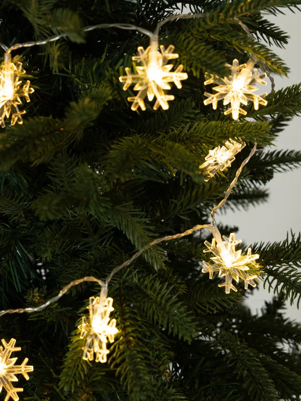 Гирлянда декоративная, 95 см, с подсветкой, 10 ламп, Снежинки, Christmas, image-0
