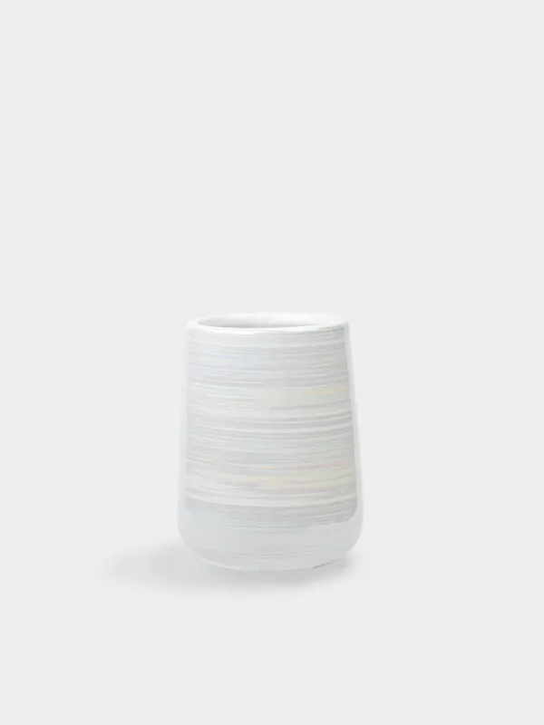 Стакан для ванной комнаты, 11 см, керамика, белый, перламутр, Odyssey, image-0