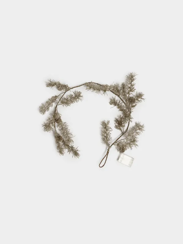 Ветка-гирлянда декоративная, 1,15 м, с подсветкой, Ель, Conifer champagne, image-0