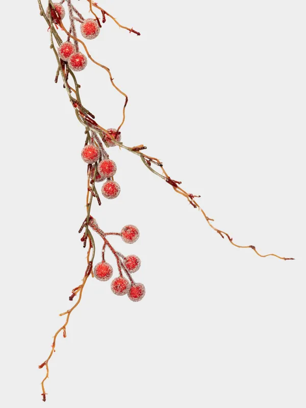 Ветка декоративная, 1,1 м, Красные ягоды, Red berry, image-1