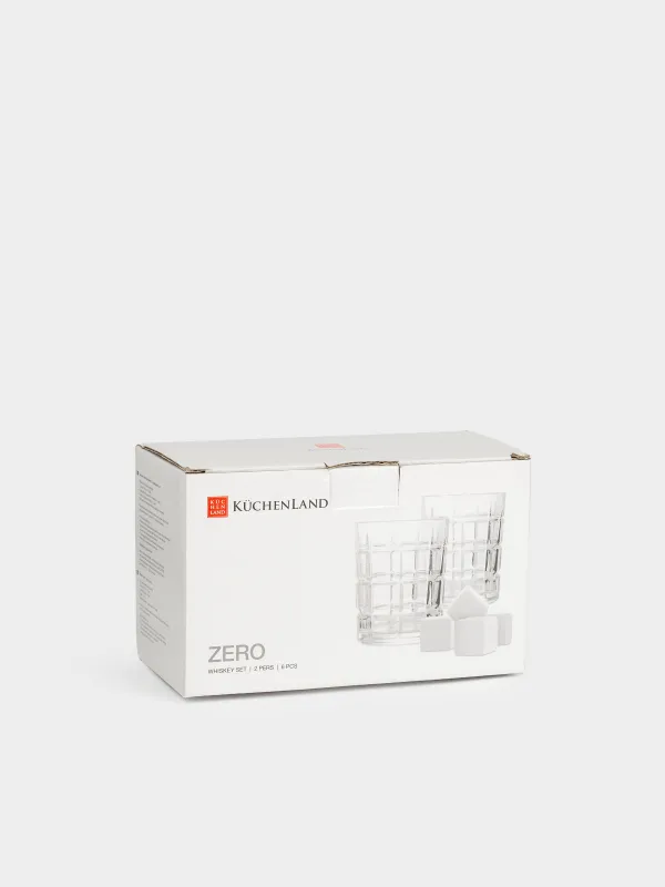 Набор для виски, 2 перс, 6 пр, стаканы/кубики, стекло Р/мрамор, Zero, image-9