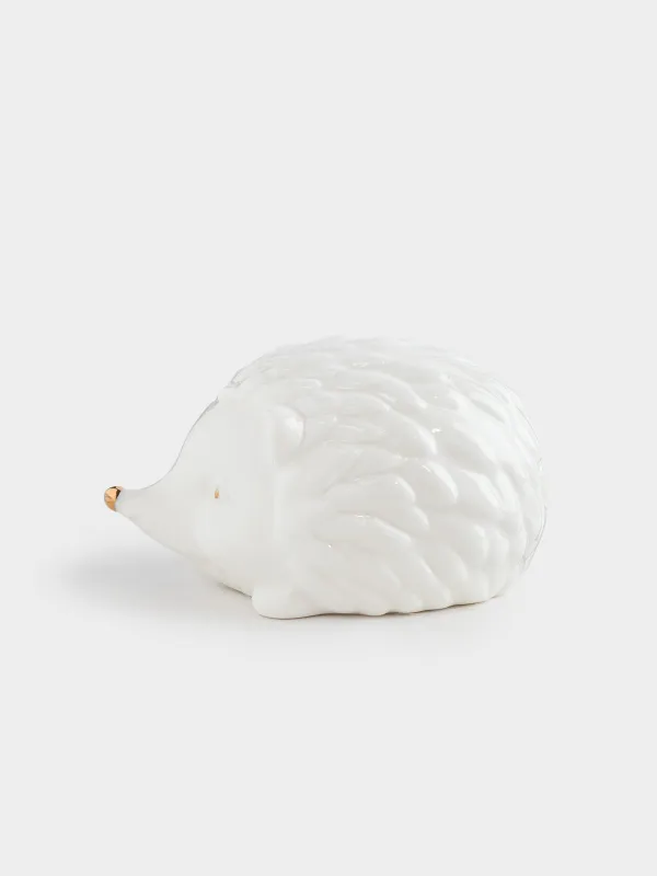 Статуэтка с подсветкой, 6 см, фарфор P, бело-золотистая, Еж, Golden glow, image-3