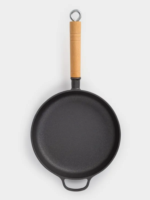 Сковорода, 24 см, чугун/дерево, черная, Authentic, image-5